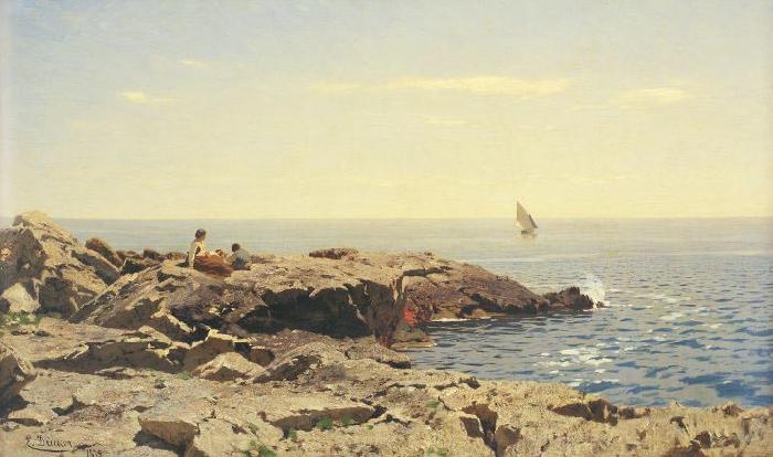 Eugen Ducker On the Seashore France oil painting art